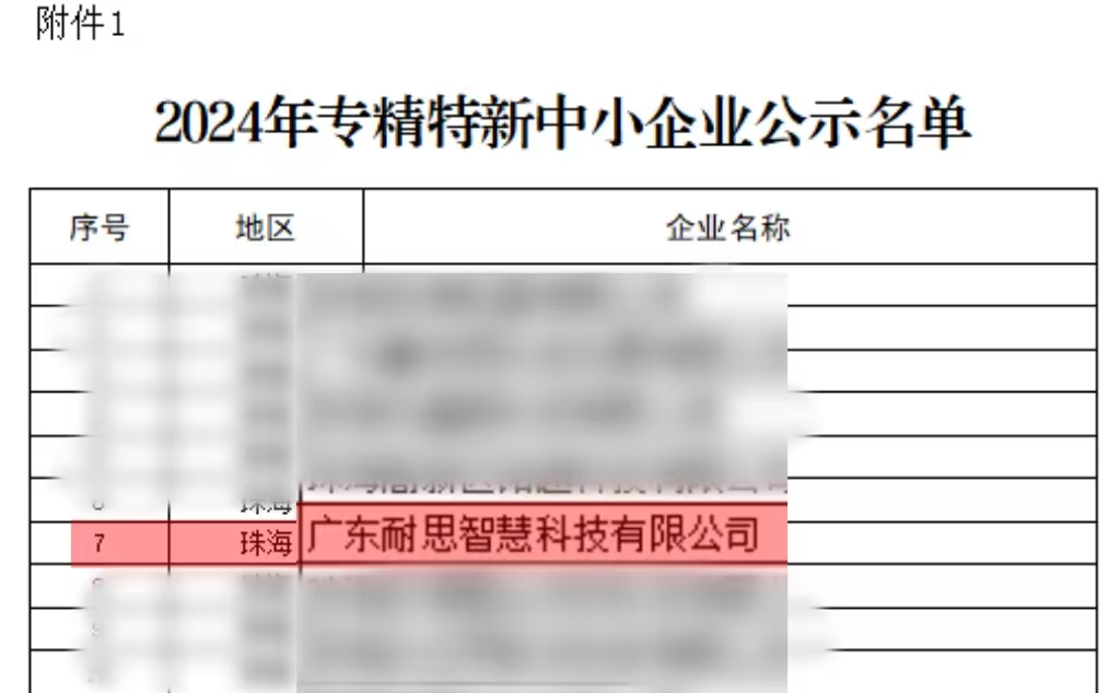 開年(nian)新(xin)喜！耐思智慧榮獲省“專(zhuan)精(jīng)特新(xin)”榮譽稱号！